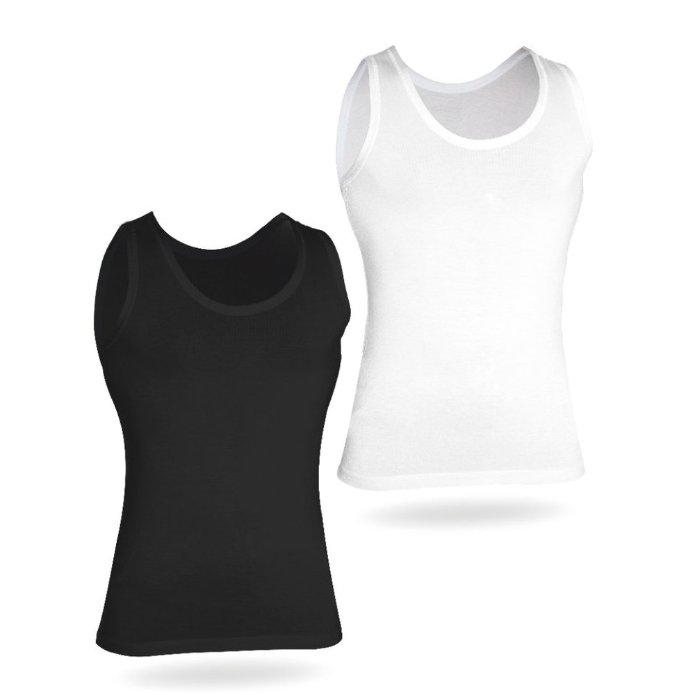 HYKEE Bambo Soft Crew Neck Tank Top - 2 PACK
